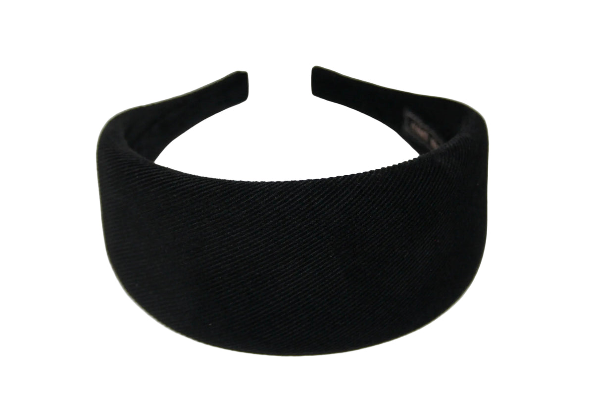 Black micro corduroy padded headband, Cotton velvet hairband... NEW
