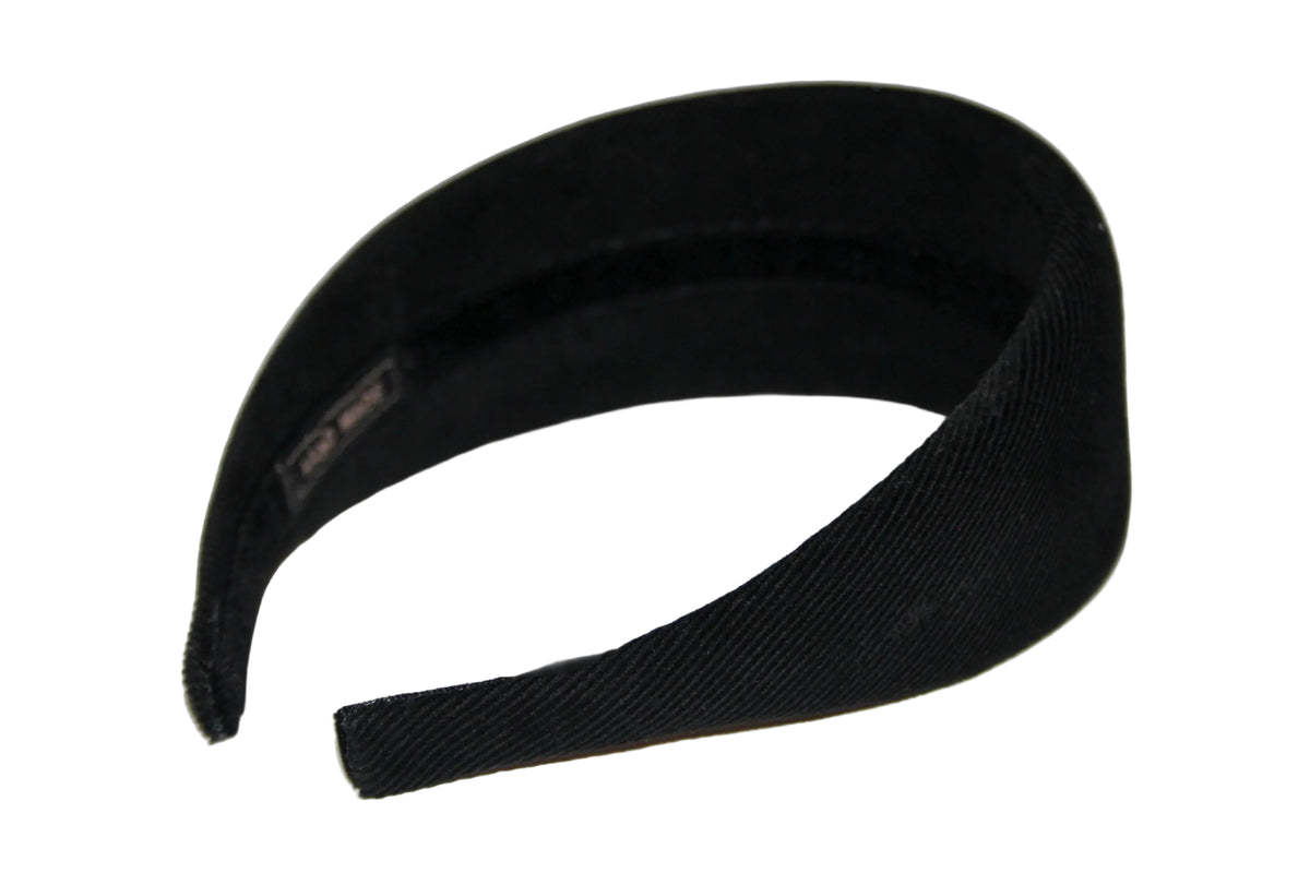 Black micro corduroy padded headband, Cotton velvet hairband... NEW