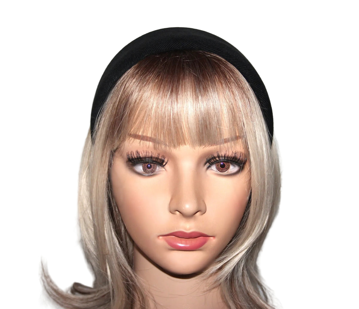Black micro corduroy padded headband, Cotton velvet hairband... NEW