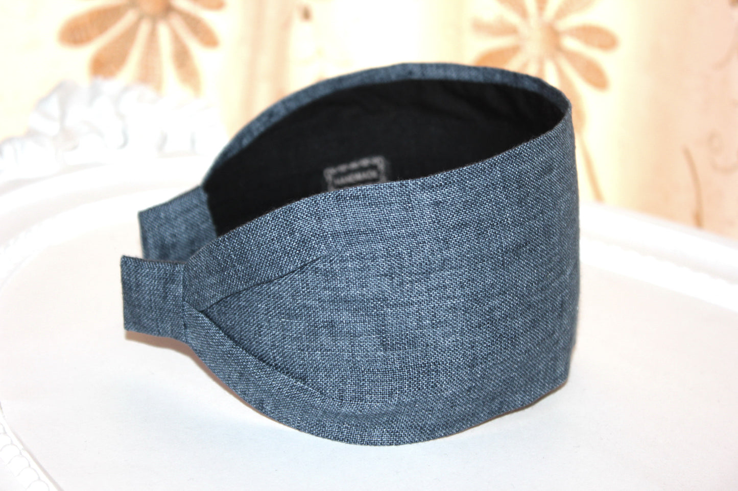 Denim linen headband Chambray hairband bandana, hand made