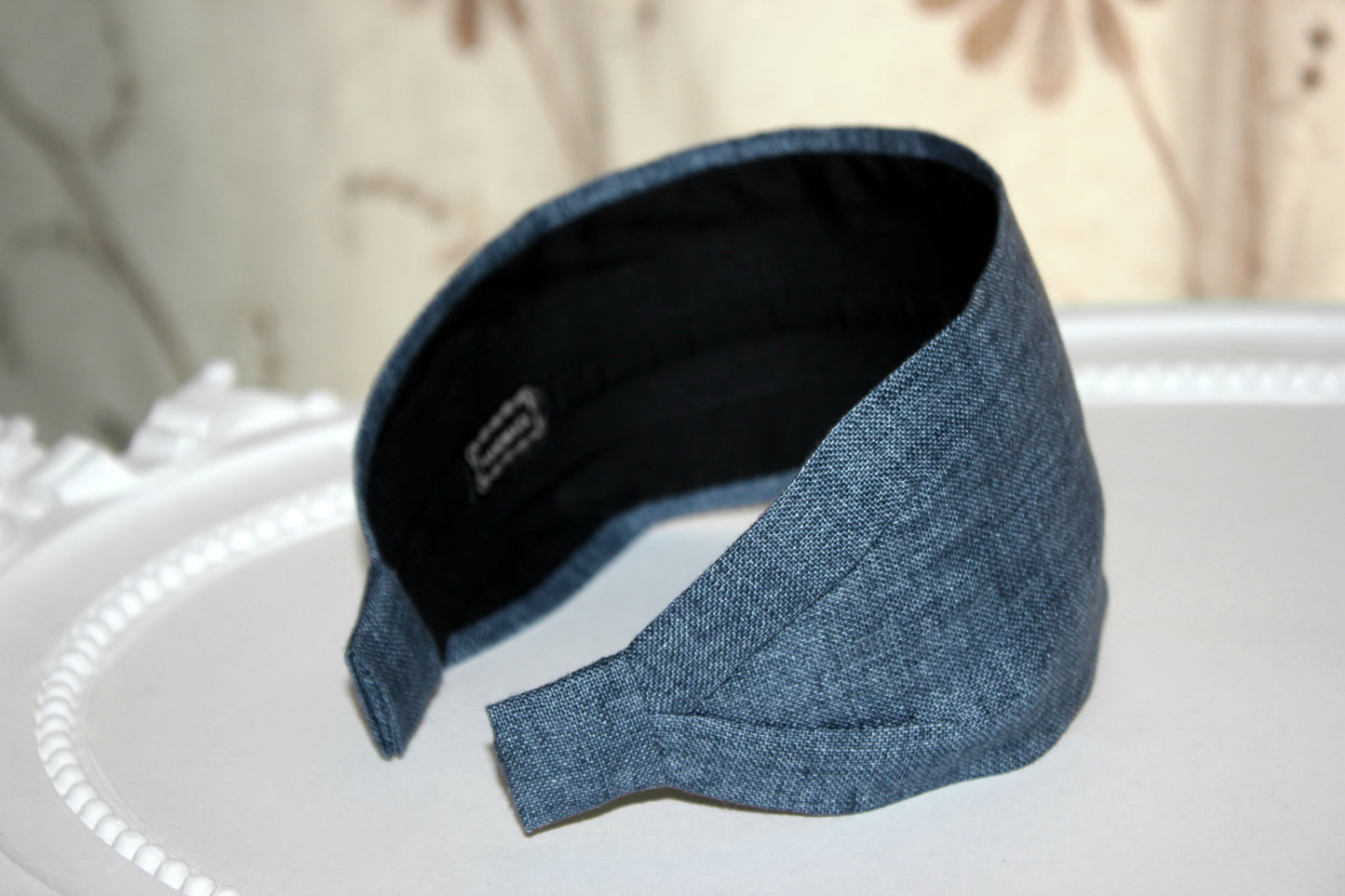 Denim linen headband Chambray hairband bandana, hand made