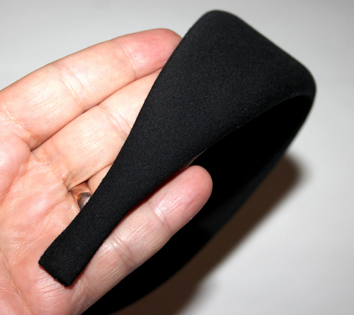 Black jeans padded headband, cotton denim puffy hair scarf... NEW