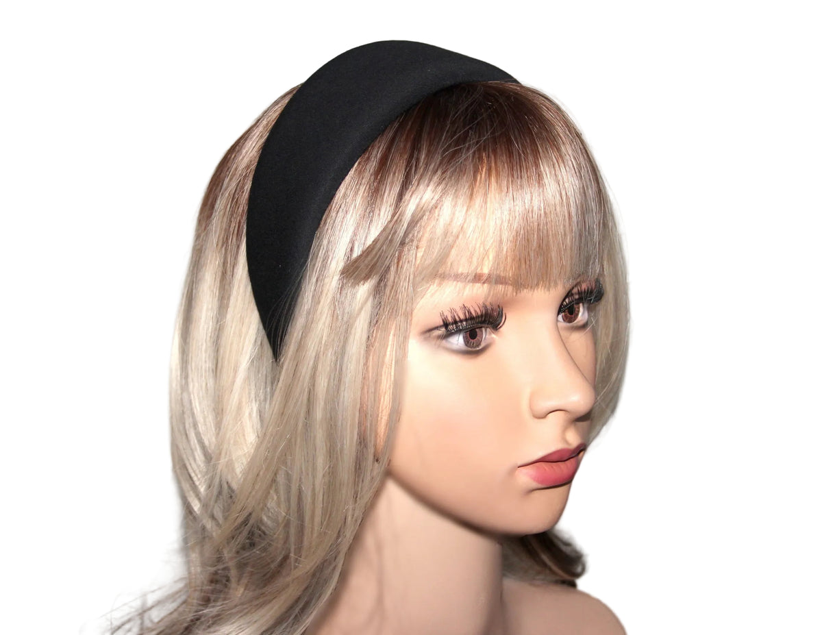 Black jeans padded headband, cotton denim puffy hair scarf... NEW