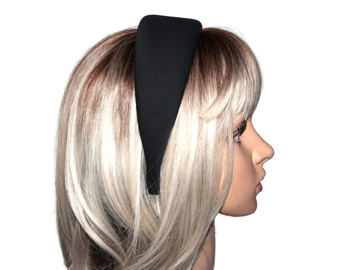 Black jeans padded headband, cotton denim puffy hair scarf... NEW