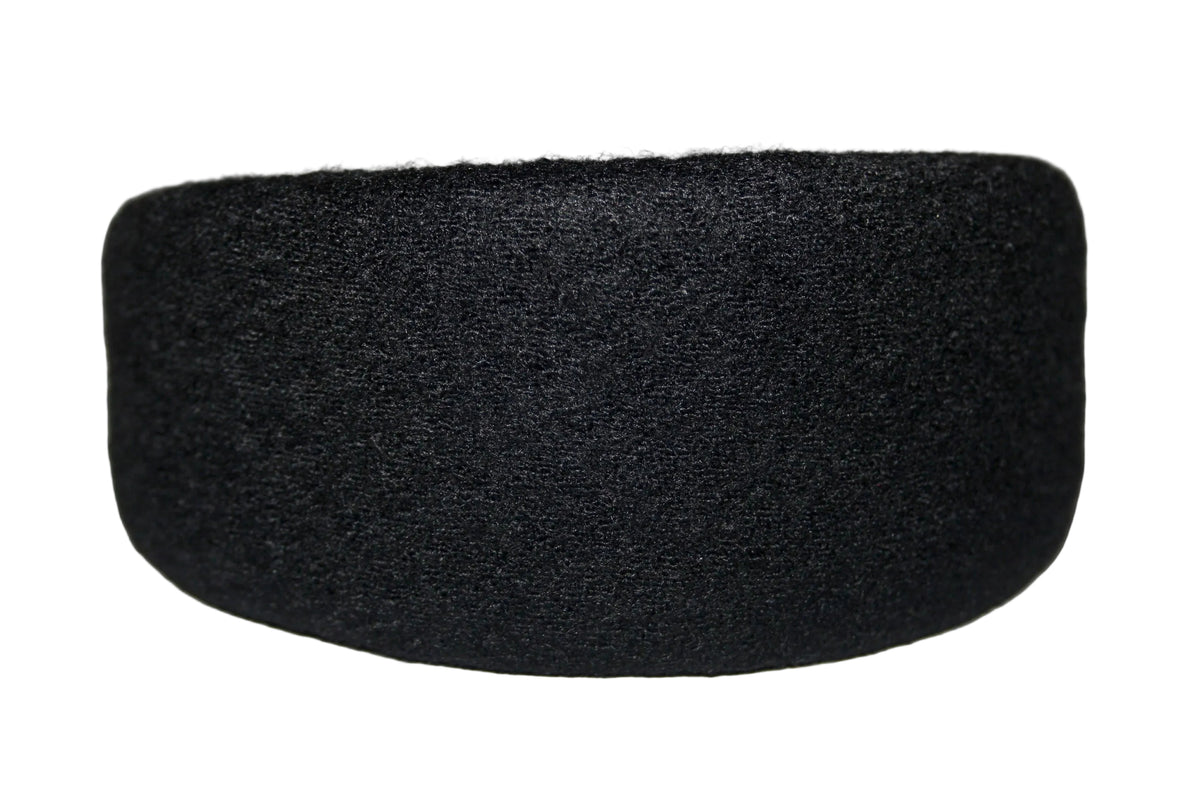 Black Bouclé Wool padded headband, boiled wool puffy hairband... NEW