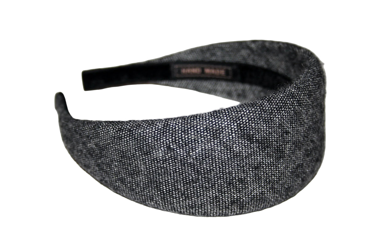 Wool padded headband Salt & Pepper puffy hairband... NEW