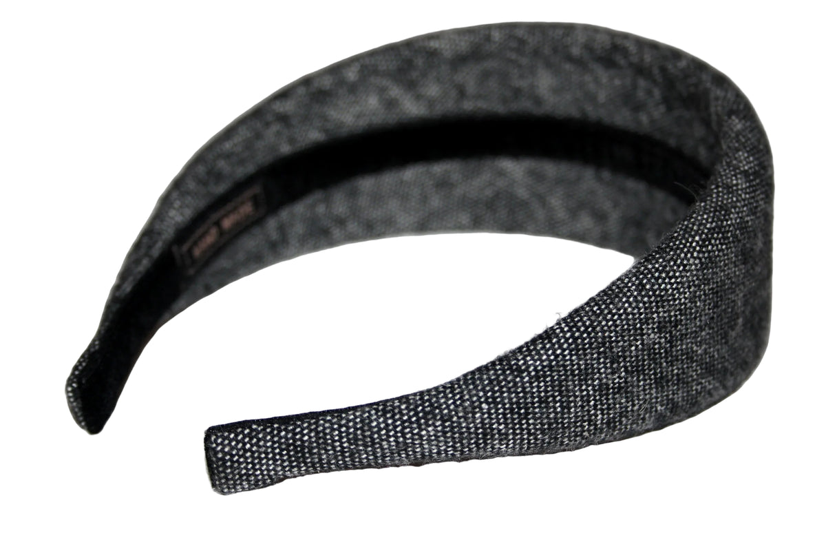 Wool padded headband Salt & Pepper puffy hairband... NEW