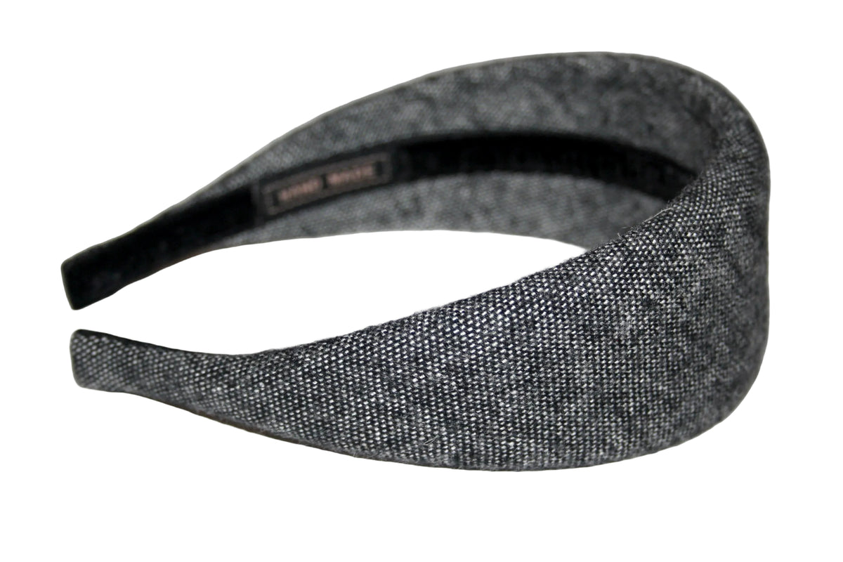 Wool padded headband Salt & Pepper puffy hairband... NEW