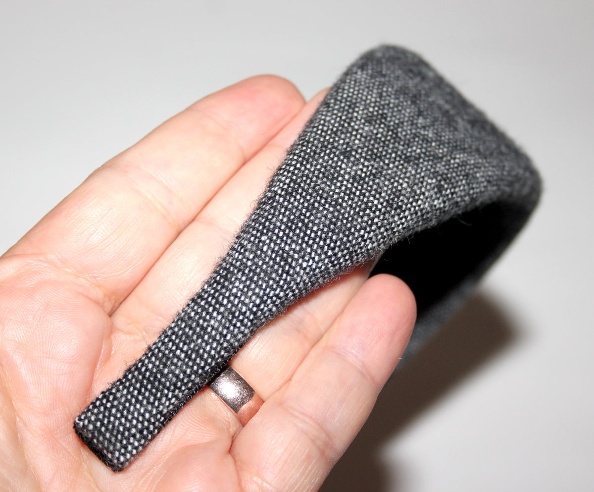 Wool padded headband Salt & Pepper puffy hairband... NEW