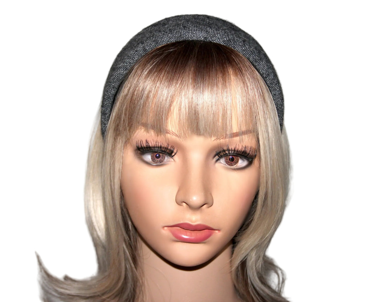 Wool padded headband Salt & Pepper puffy hairband... NEW