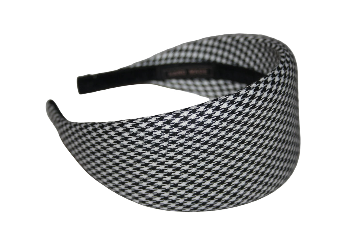 Black and White padded headband Houndstooth wide hairband... NEW