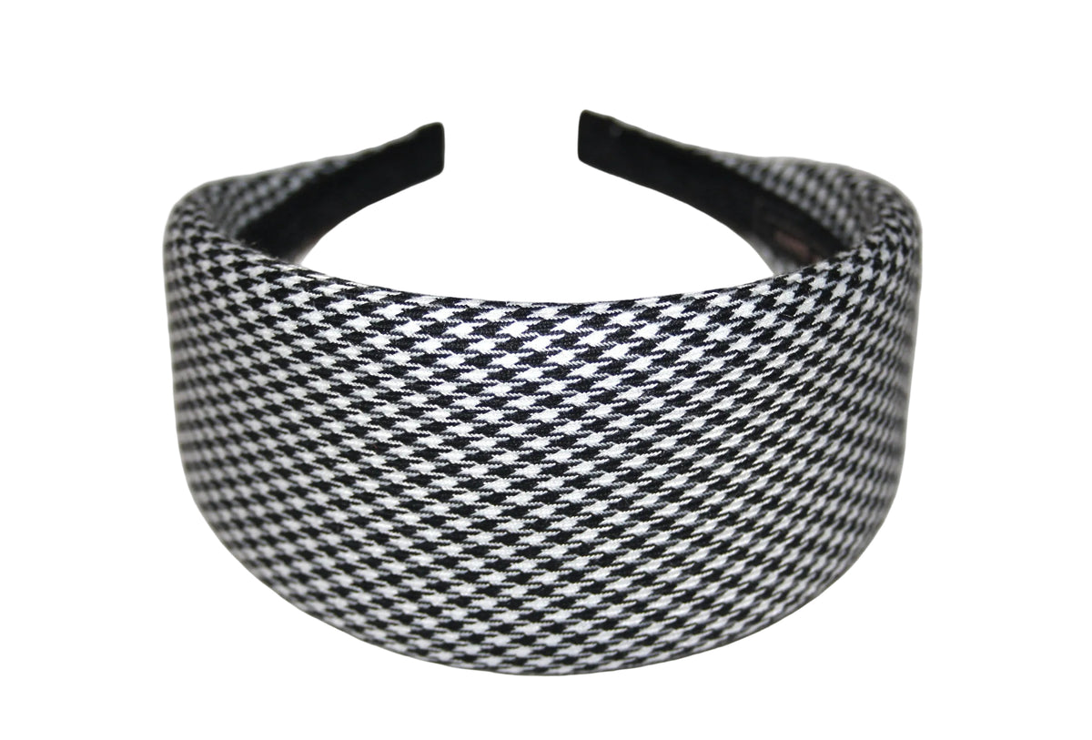 Black and White padded headband Houndstooth wide hairband... NEW