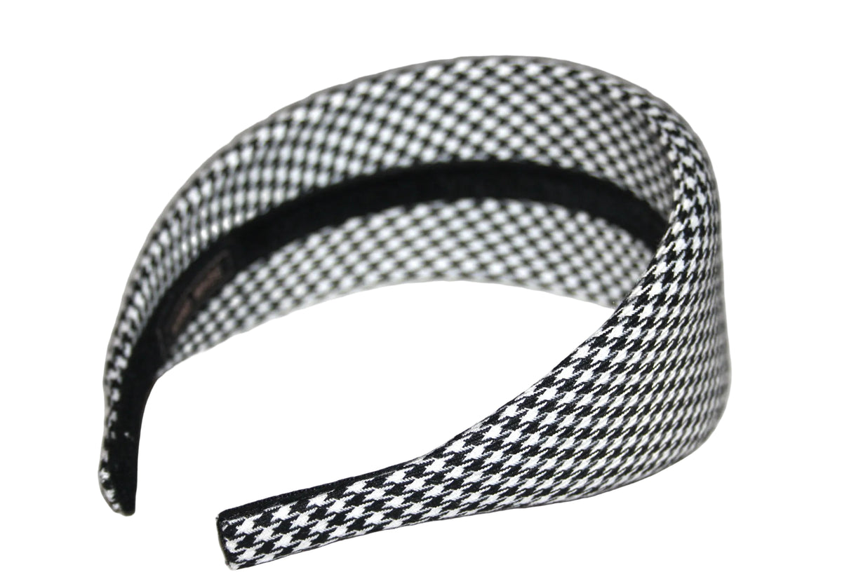 Black and White padded headband Houndstooth wide hairband... NEW