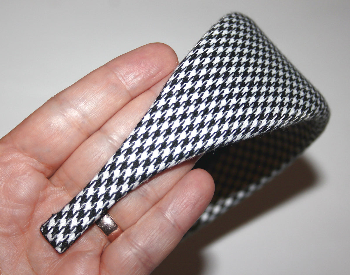 Black and White padded headband Houndstooth wide hairband... NEW