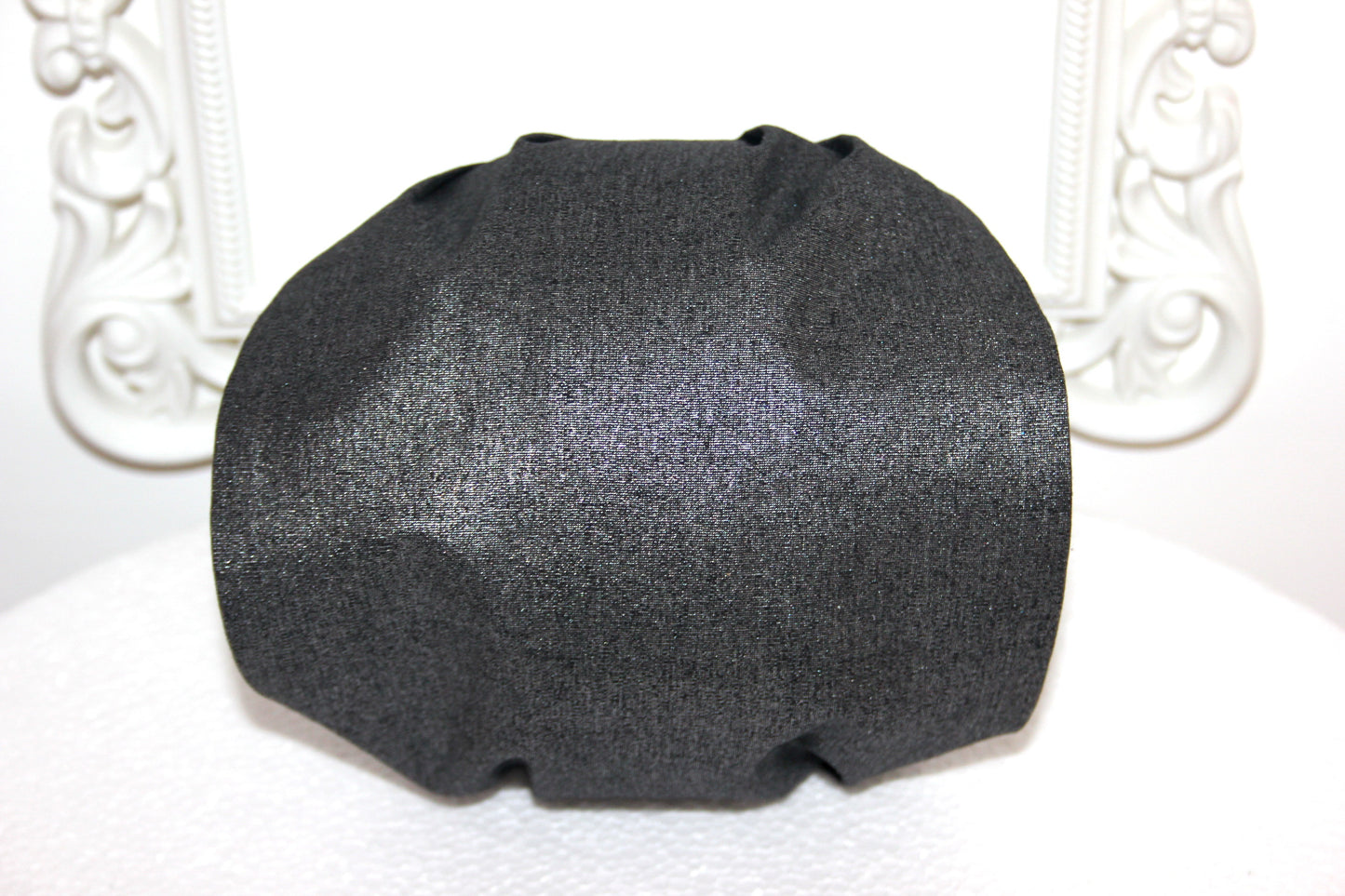 Silver headband bandana Dark Gray fashion head covering Wide alopecia head scarf