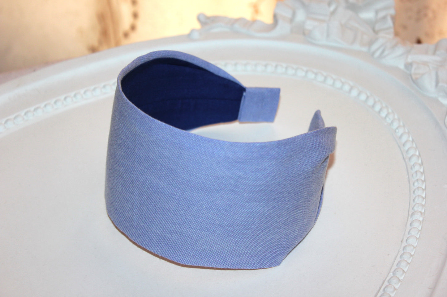 Blue cotton headband Business attire for woman
