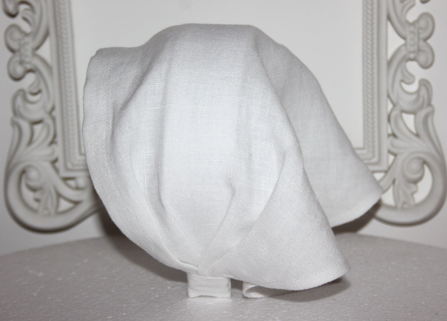 White Summer bandana headband Triangle linen headcover