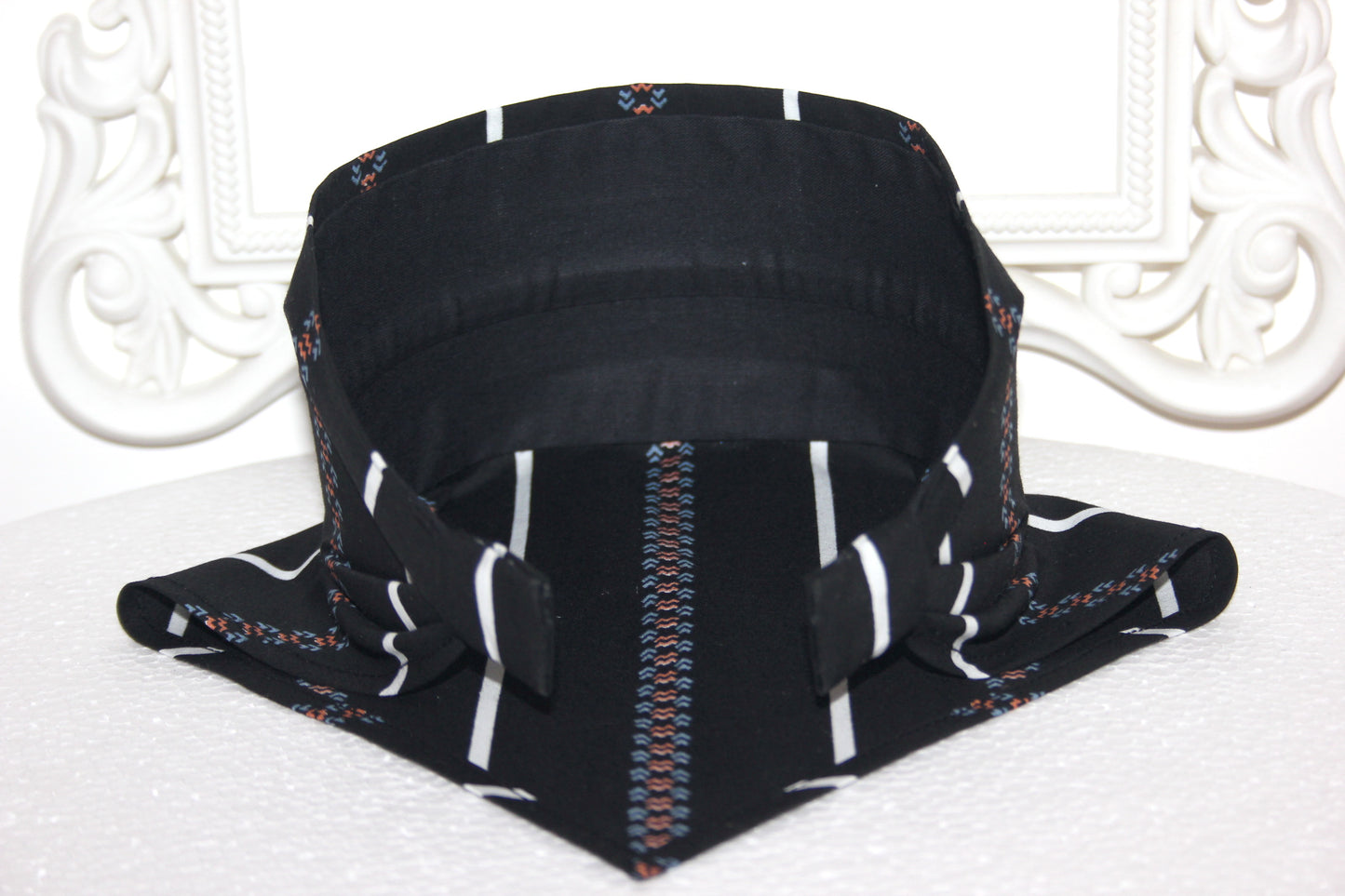 Black & White stripe bandana Cotton headband Structured retro bandana