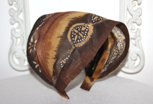 Gauze bandana headband Natural dye cotton block print hairband for women, summer ethnic headband