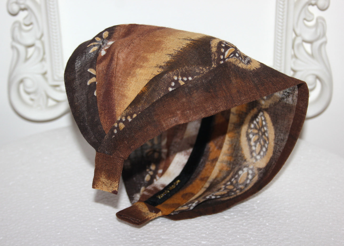 Gauze bandana headband Natural dye cotton block print hairband for women, summer ethnic headband