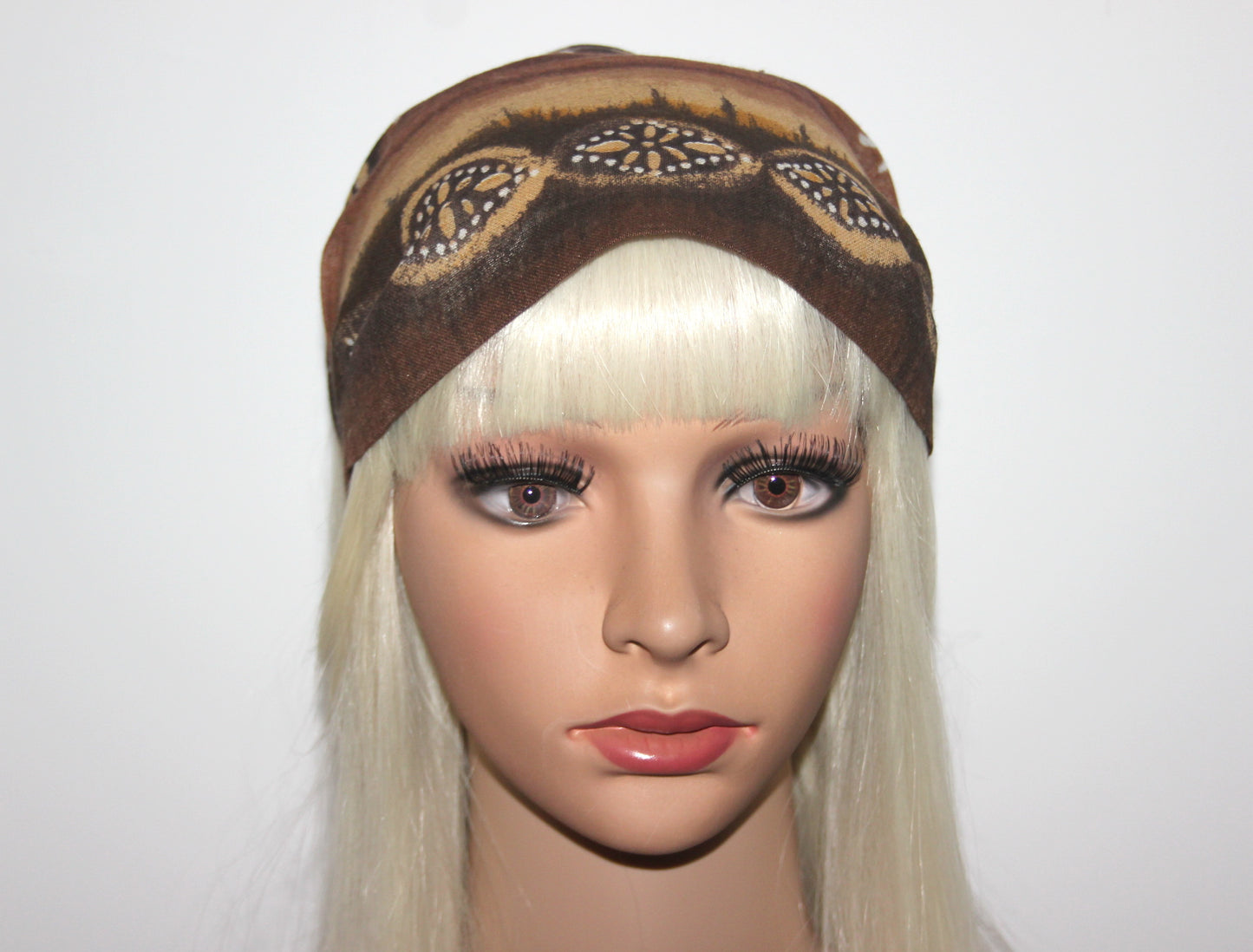 Gauze bandana headband Natural dye cotton block print hairband for women, summer ethnic headband
