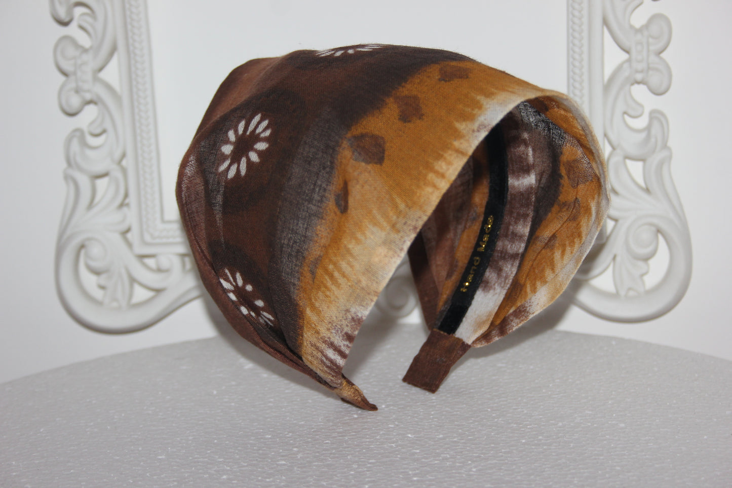 Gauze bandana headband Natural dye cotton block print hairband for women, summer ethnic headband