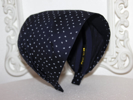 Bandana Headband Dark Blue Boho leaves print hairband scarf