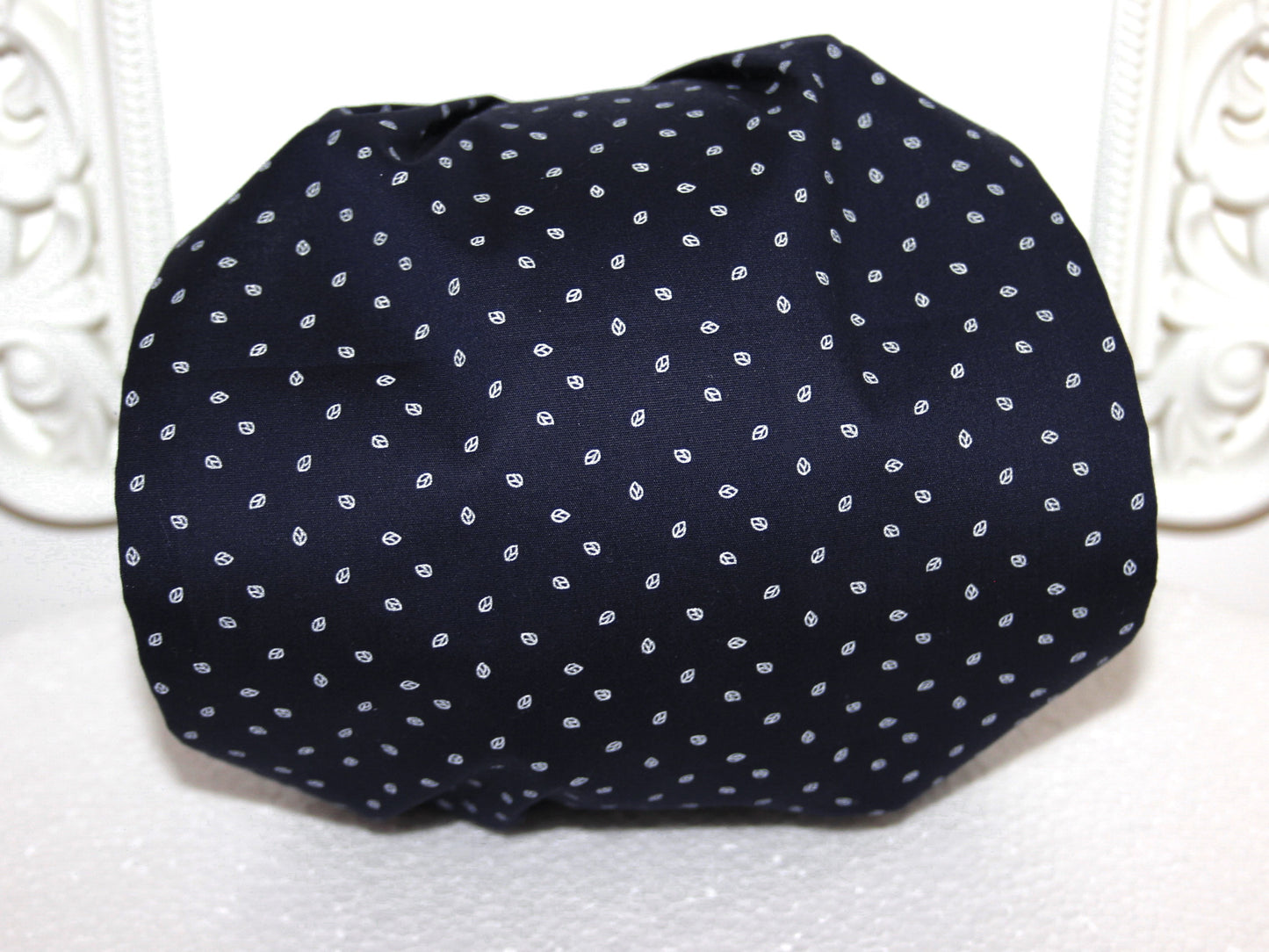Bandana Headband Dark Blue Boho leaves print hairband scarf