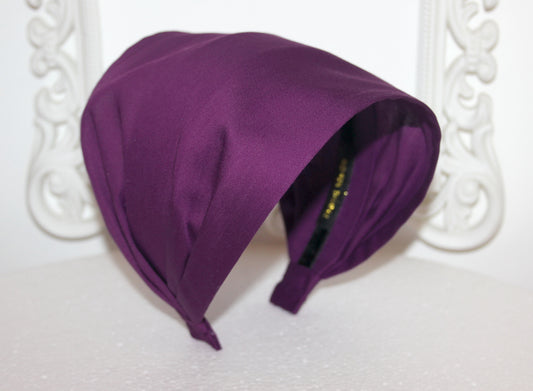 Purple head cover for women Cotton/satin bandana headand Structured alopecia head scarf