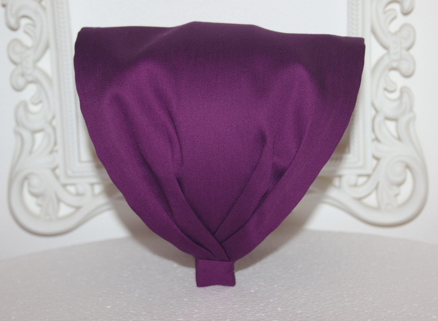 Purple head cover for women Cotton/satin bandana headand Structured alopecia head scarf