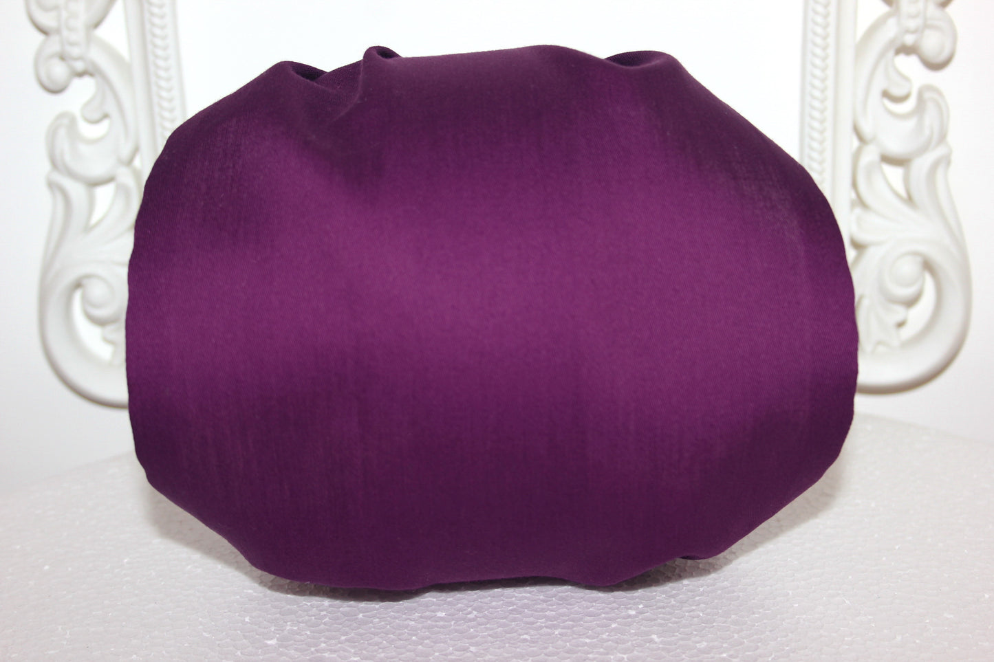 Purple head cover for women Cotton/satin bandana headand Structured alopecia head scarf