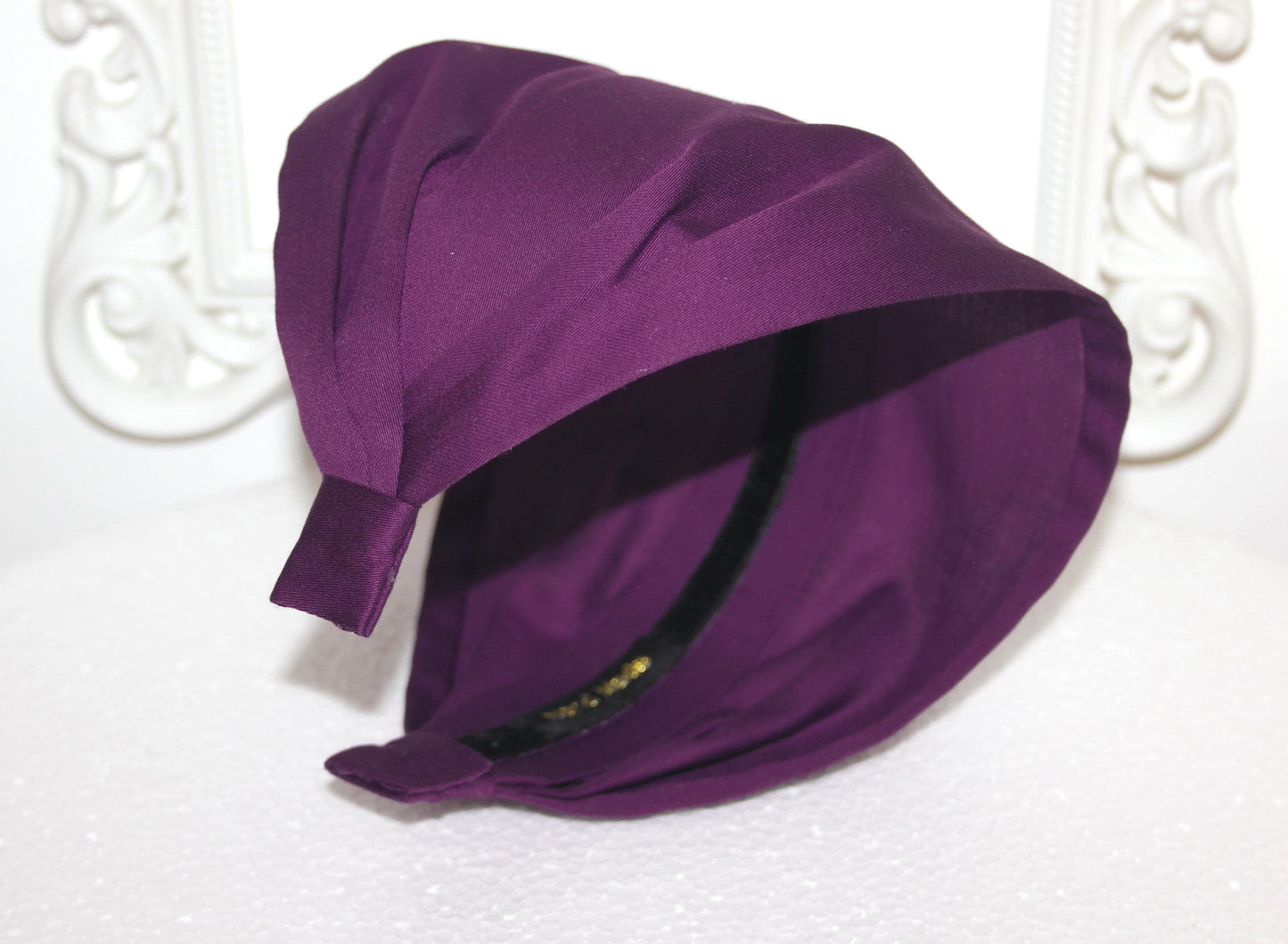 Purple head cover for women Cotton/satin bandana headand Structured alopecia head scarf