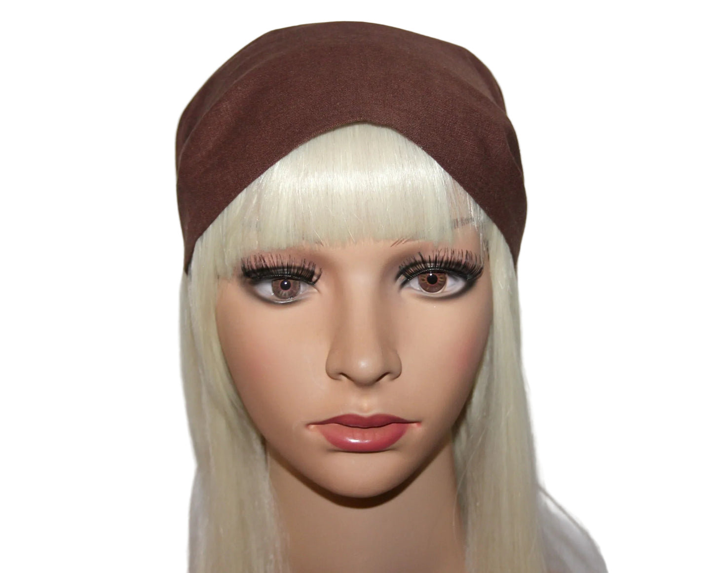 Linen headband Caramel Brown alopecia hair bandana