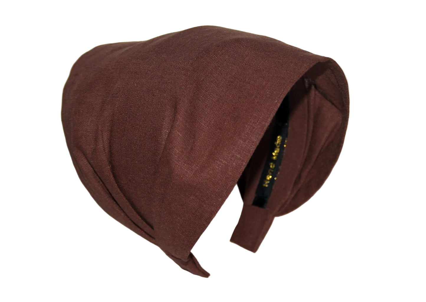 Linen headband Caramel Brown alopecia hair bandana