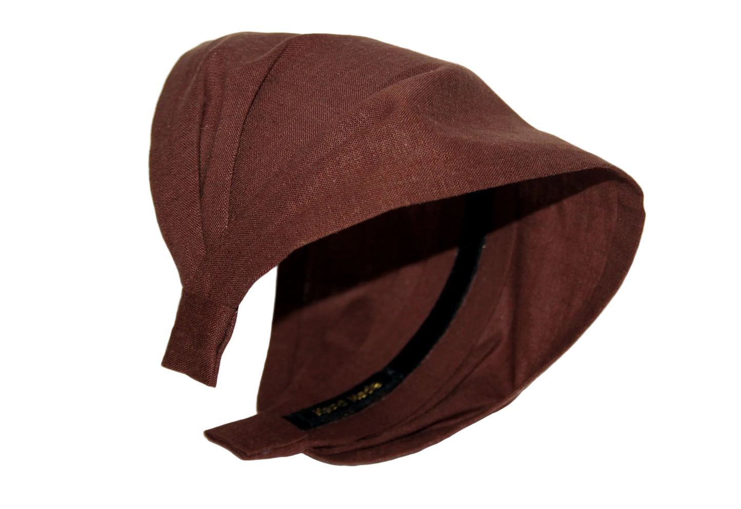 Linen headband Caramel Brown alopecia hair bandana