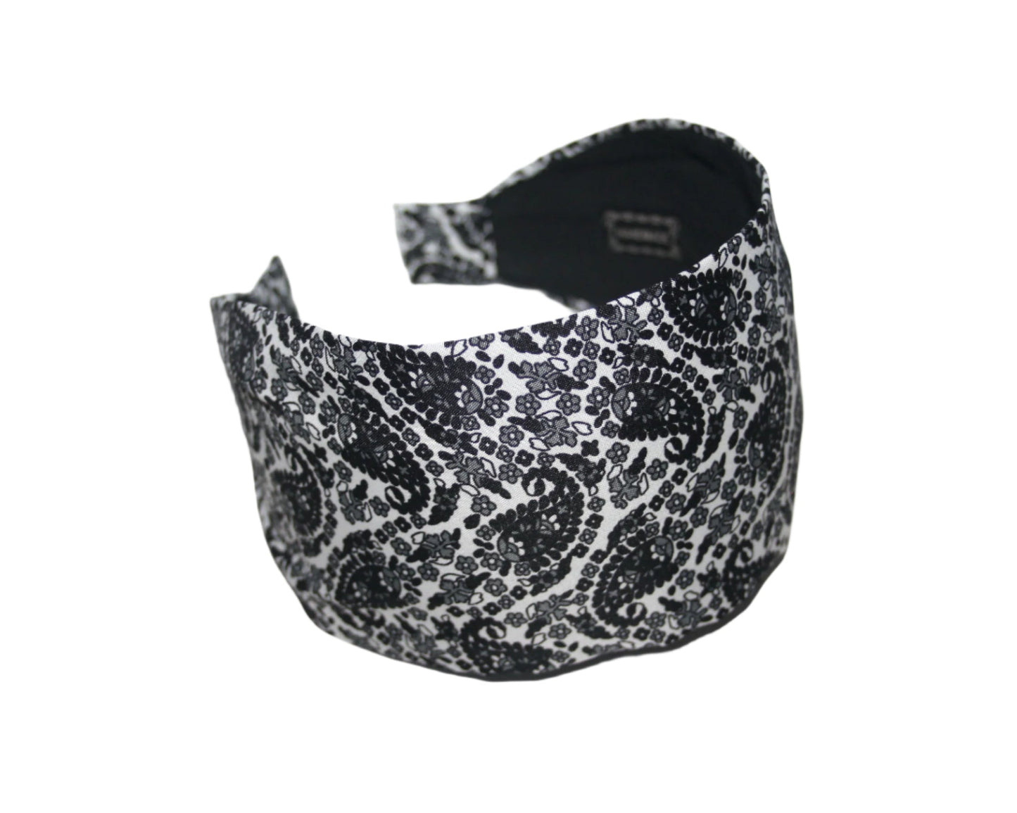 Paisley headbands for women black gray white fabric comfortable hairband poly viscose women bandana