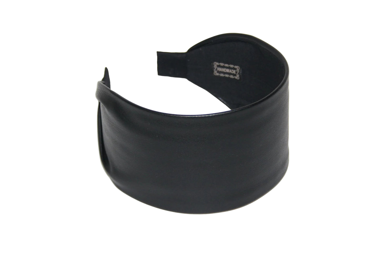 Black faux leather headband scarf