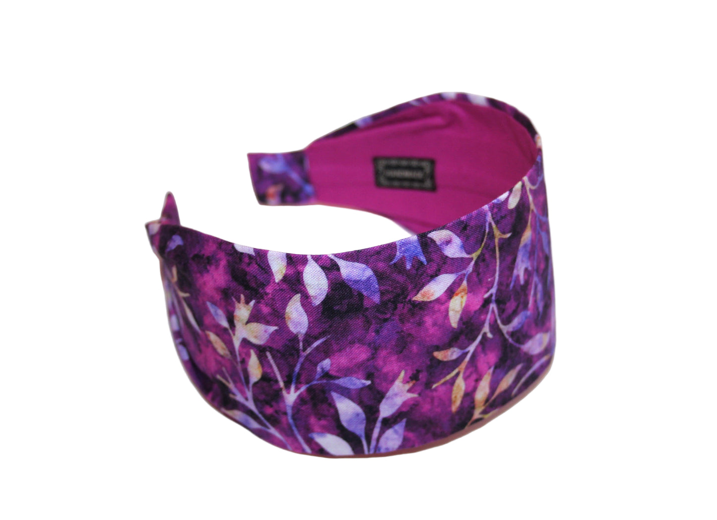 Batik headband Purple extra wide abstract print hairband bandana