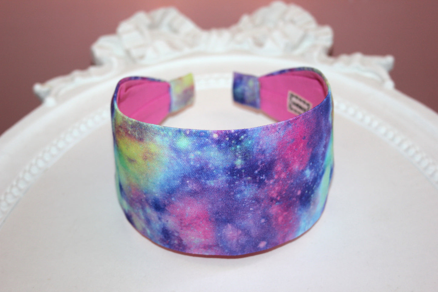 Large headband for women Colorful GALAXY Spice print extra wide hairband bandana