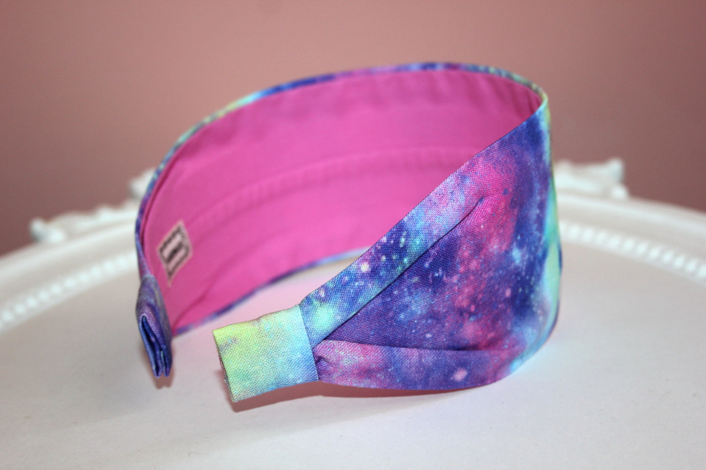 Large headband for women Colorful GALAXY Spice print extra wide hairband bandana