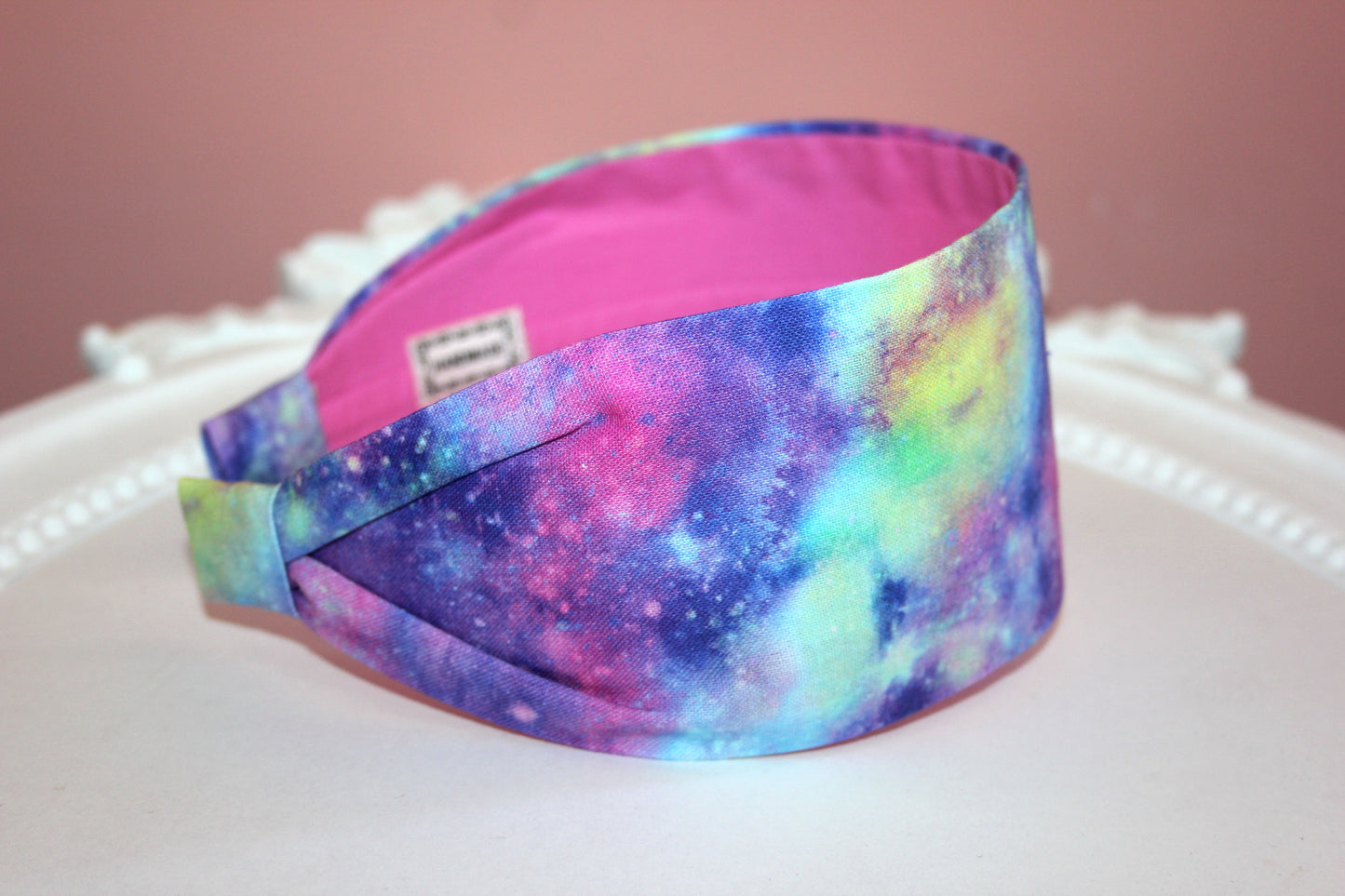 Large headband for women Colorful GALAXY Spice print extra wide hairband bandana