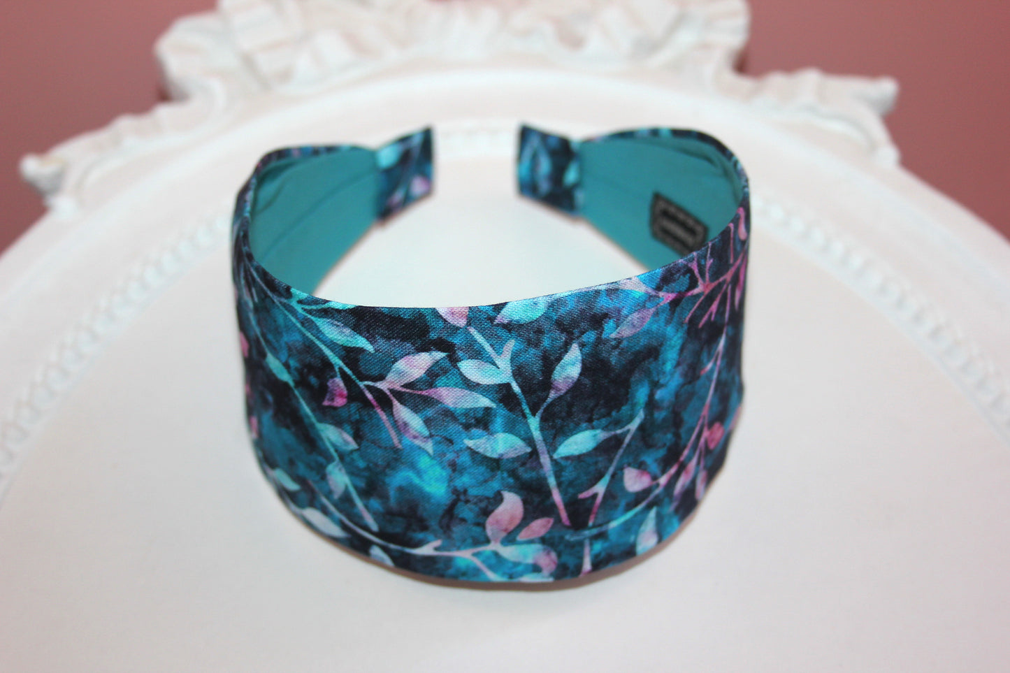 Dark Blue batik headband for women
