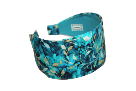 Turquoise batik headband for women