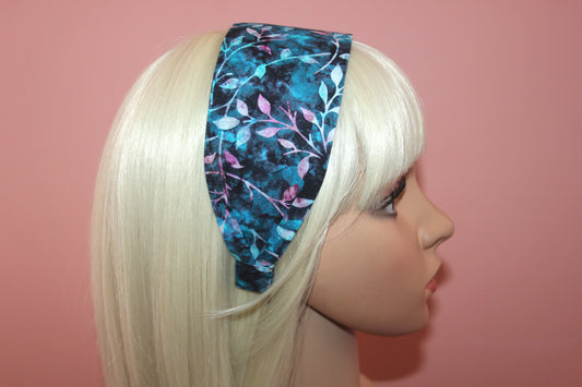 Dark Blue batik headband for women