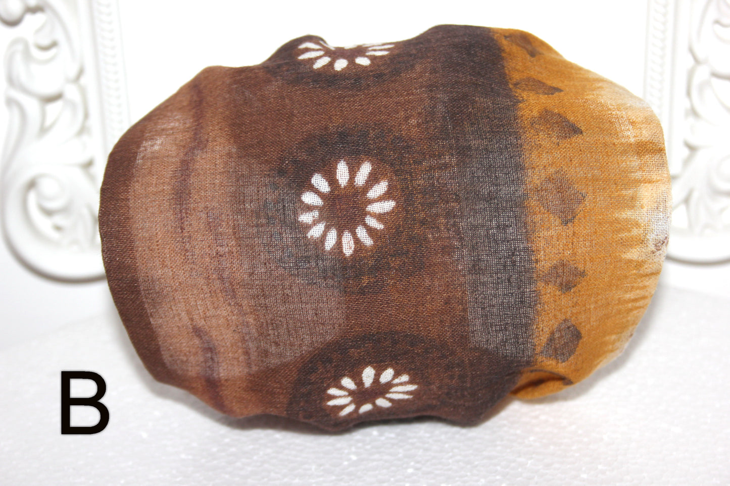 Gauze bandana headband Natural dye cotton block print hairband for women, summer ethnic headband