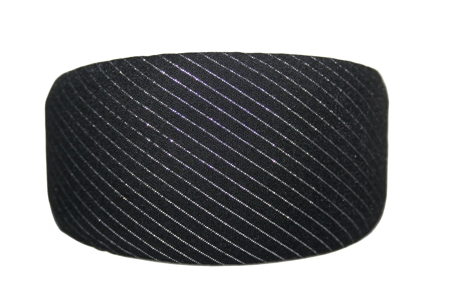 Black cotton headband Silver Stripe head scarf, plastic free