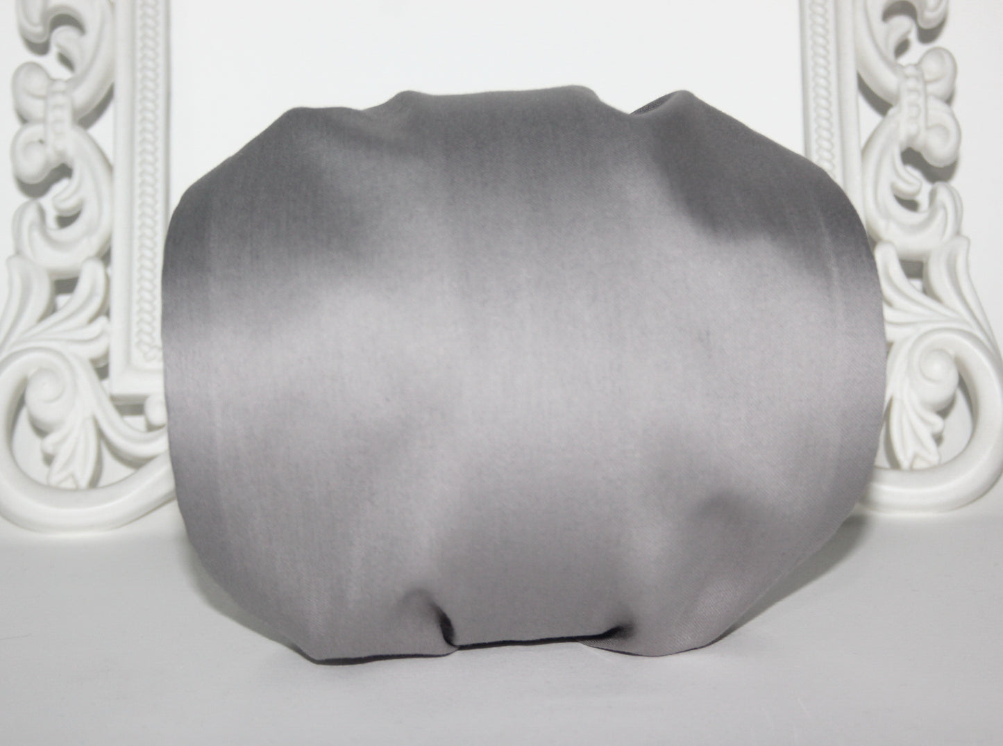 Gray bandana headband Wide cotton satin fabric hairband, alopecia head cover,