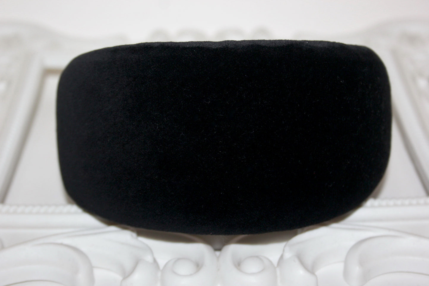 Cotton velvet puffy hairband, Black padded headband, plastic free