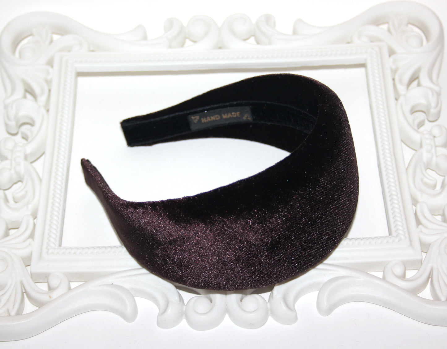 Dark Brown padded headband Fashion head cover, plastic free