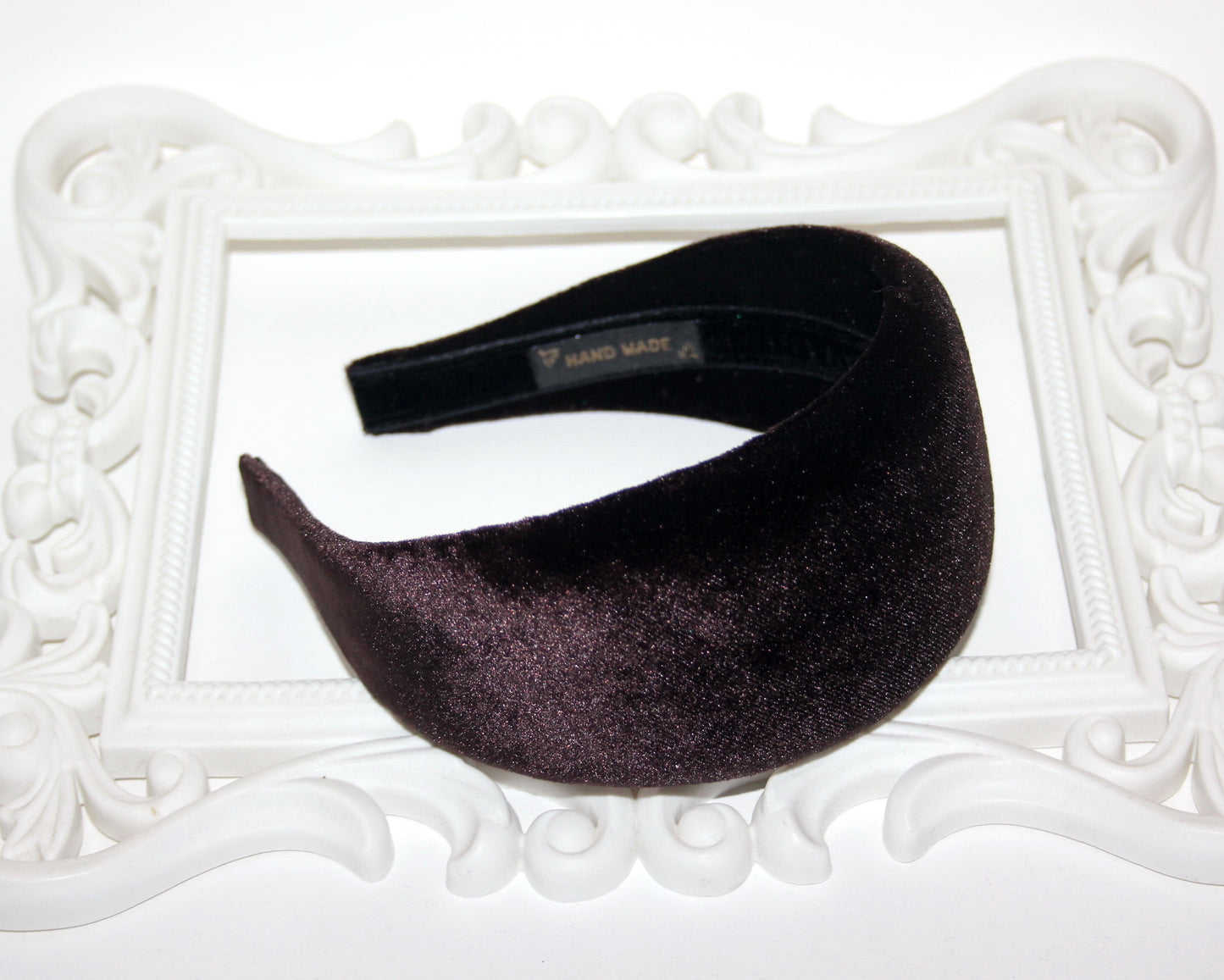 Dark Brown padded headband Fashion head cover, plastic free